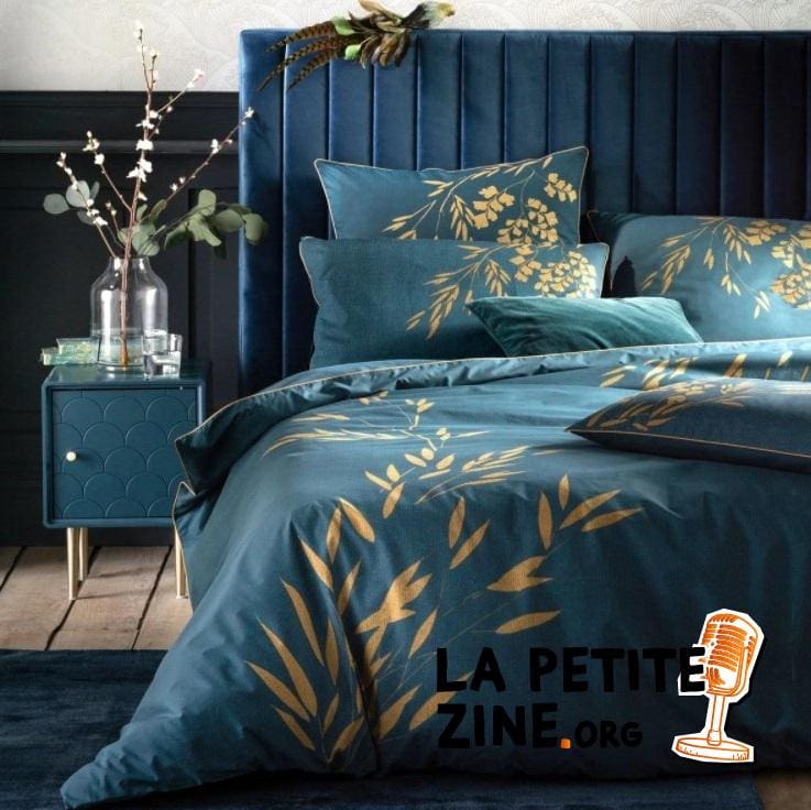  Chambre Bleue Avec Housse De Couette Percale Izumi 