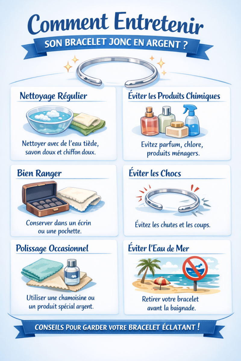 conseil entretien bracelet jonc en argent