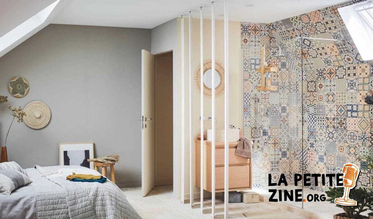 Chambre Moderne Avec Salle De Bain En Carreaux De Ciment