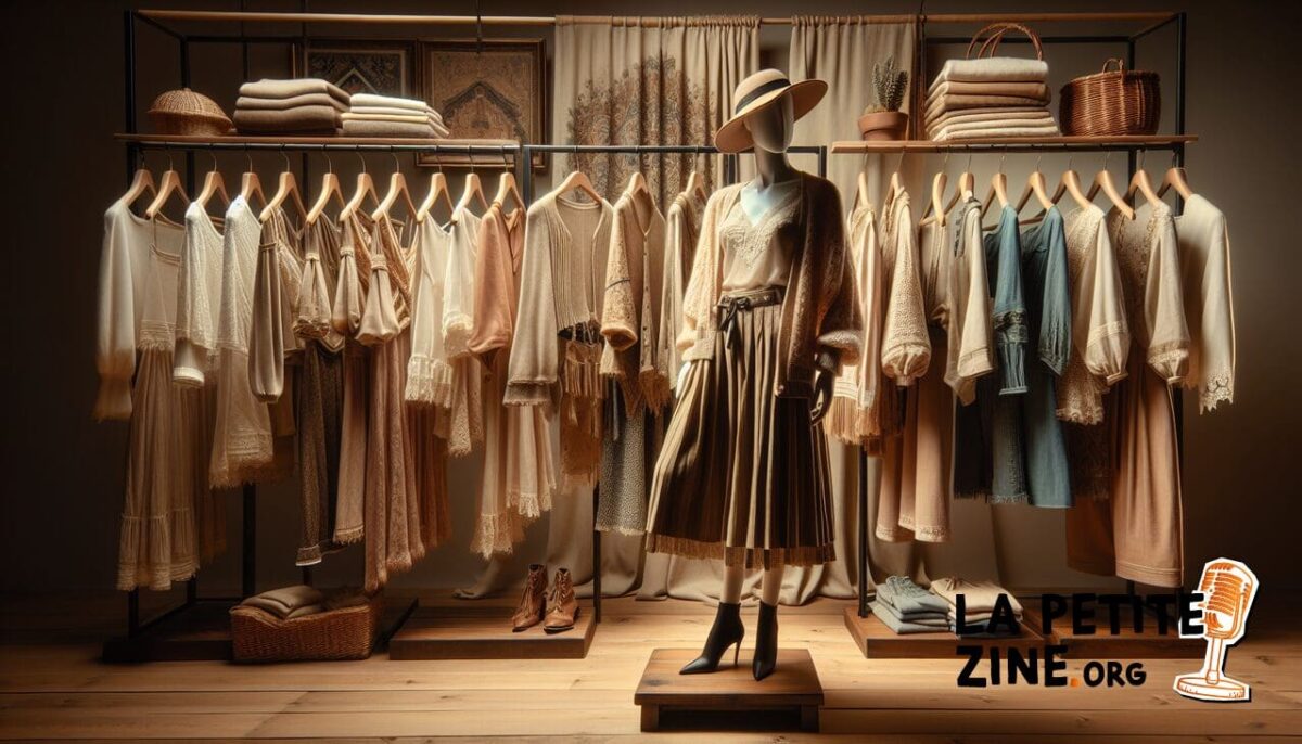 Affiche ensemble de vêtements en C : chic chemises, classic chandails, comfortable culottes.